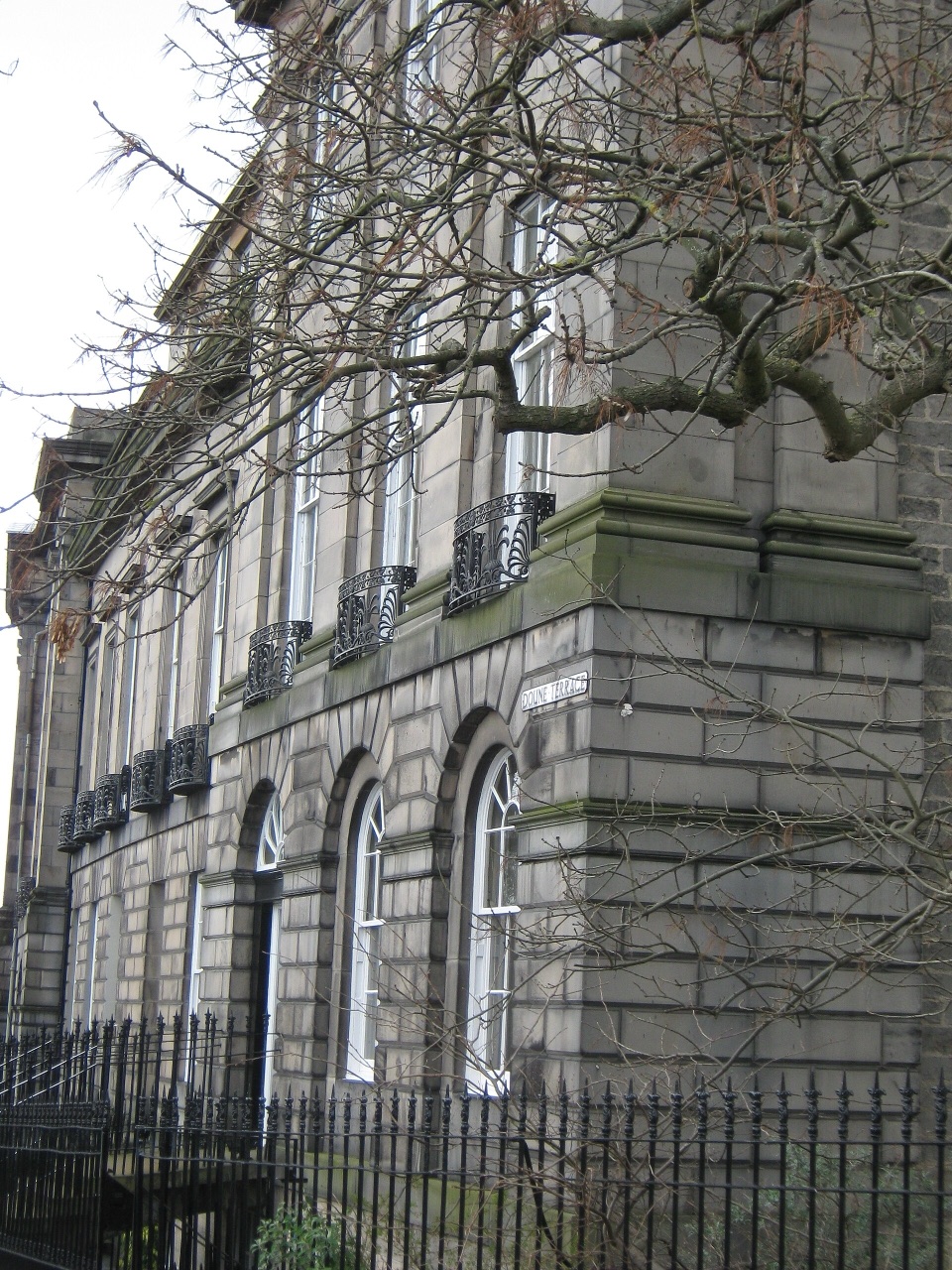 A Georgian stone terrace on Doune Terrace in Edinburgh