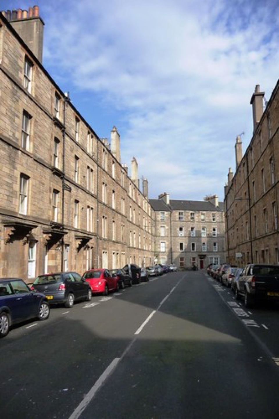 A street of four storey tenements in Edinburgh
